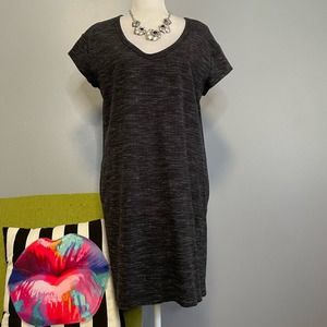 ATM Anthony Thomas Melillo Heathered Black Casual Tunic T-shirt Dress